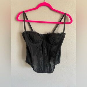 Elegant Black Lace Bustier sz 0XL